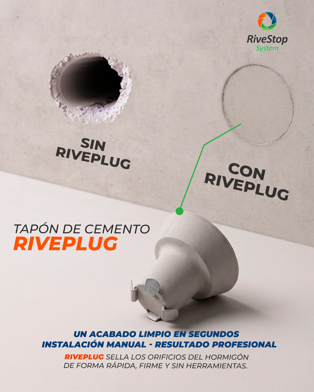 RivePlug acabado en muro